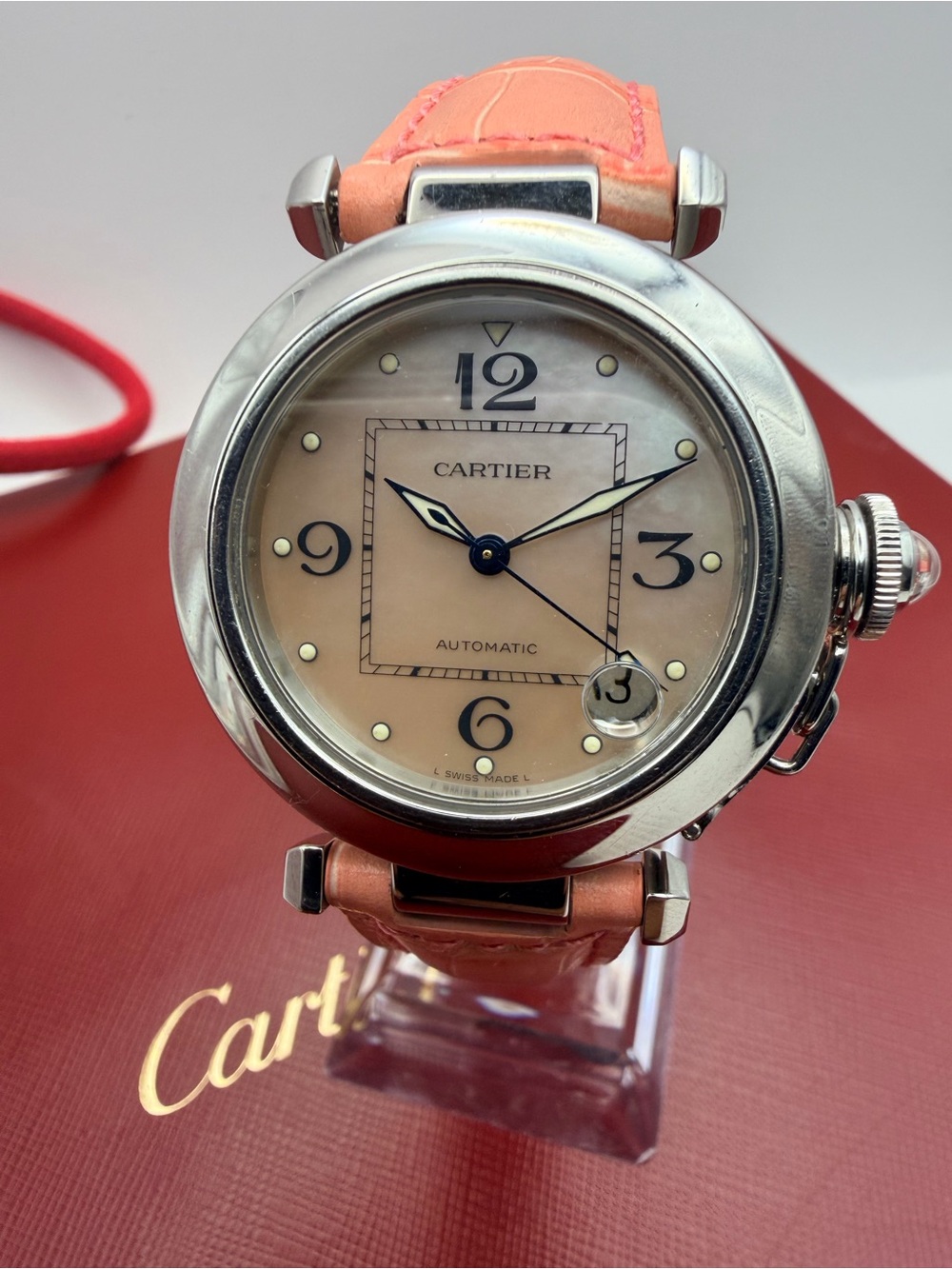 Cartier Pink Mother of Pearl Dial Automatic Pasha Watch - Picture 6 of 12